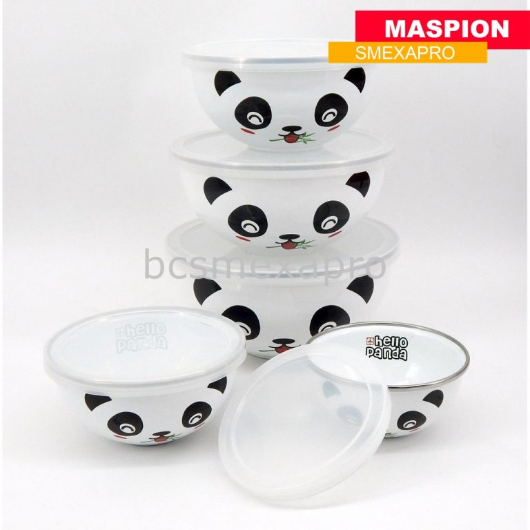 MANGKOK PANDA SET 5 PCS ENAMEL MASPION MAGIC BOWL HELLO PANDA - Businness Center